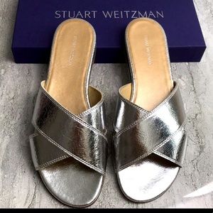 Stuart Weizmann Metallic Silver Sandal